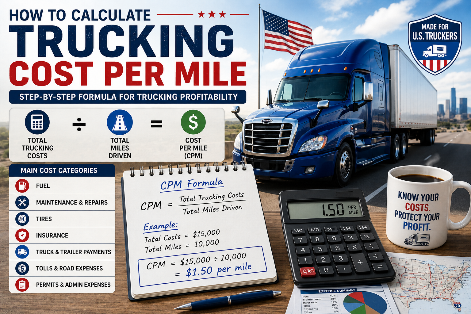 How to Calculate Trucking Cost Per Mile: Step-by-Step Formula for Trucking Profitability